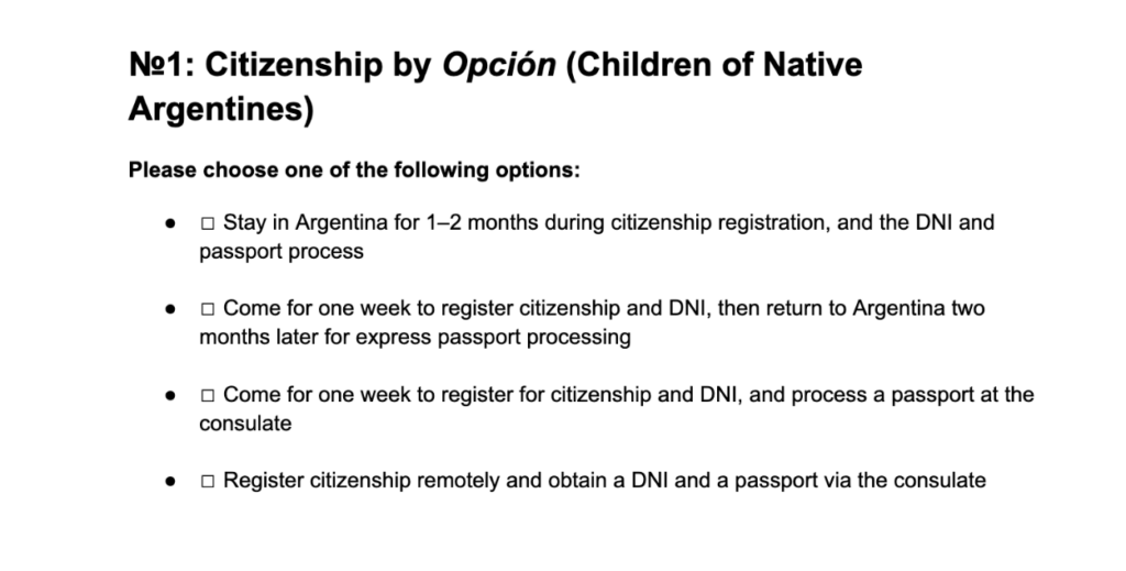 Argentine Citizenship by Choice